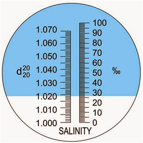 how does a refractometer work to measure salinity|salt refractometer conversion chart.